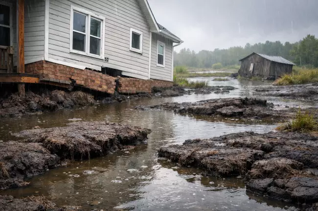 Опасность торфяного грунта при увлажнении