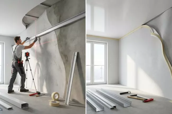 Решения и профили для неровных стен