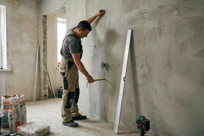 Проверка стен на кривизну перед ремонтом