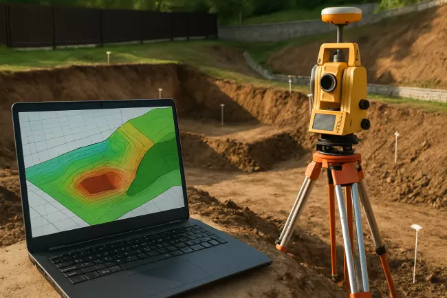 Расчёт объёмов выемки и насыпи по рельефу