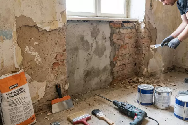 Причины осыпания стен и методы укрепления