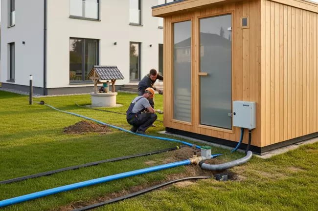 Выбор места бани с учетом коммуникаций