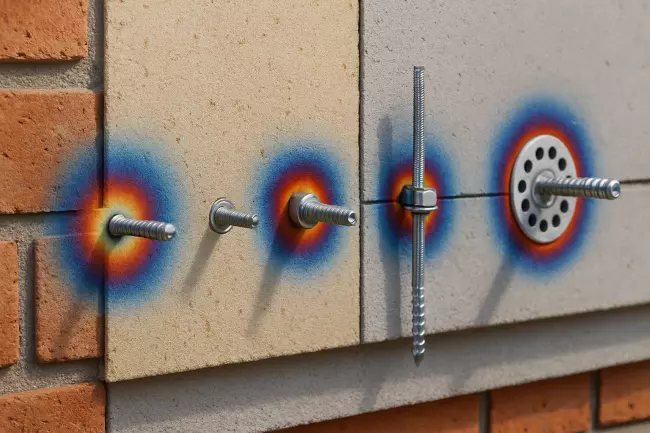 Холодные мостики через крепёж и теплопотери