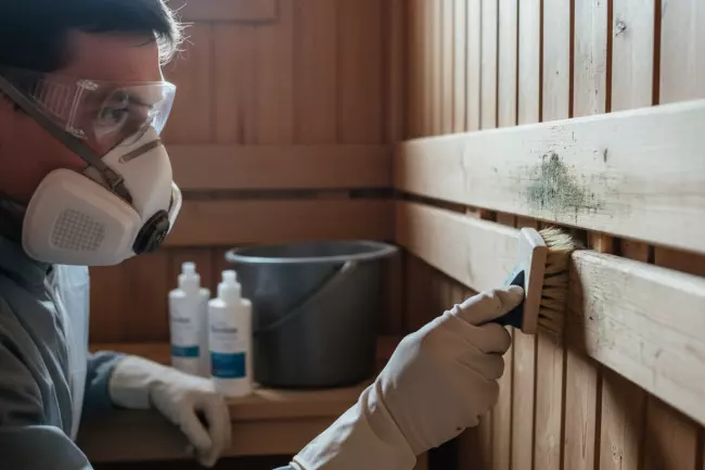 Удаление грибка в бане без повреждения древесины