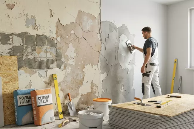 Материалы для выравнивания стен без демонтажа