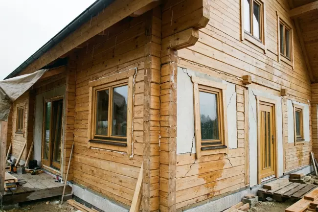 Утепление дома с учётом усадки и деформаций