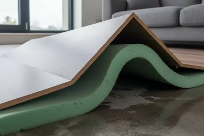 Вздутие ламината из-за подложки и влаги