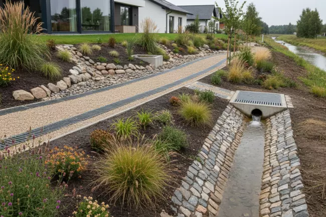 Организация водоотвода на участке с уклоном