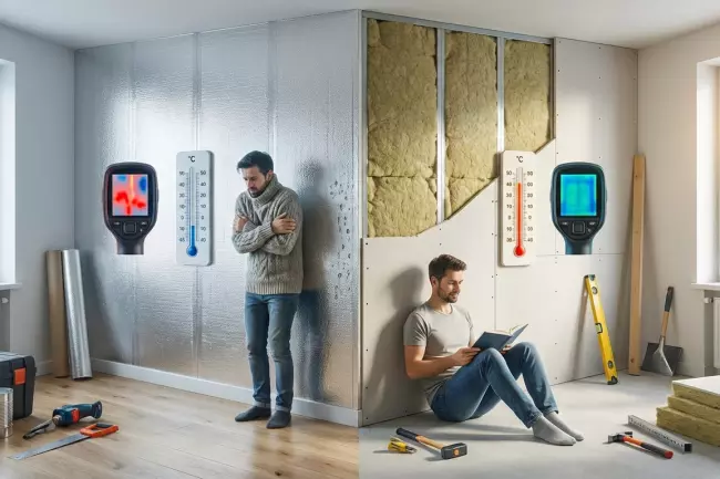 Утепление стен без потери площади, тонкие материалы