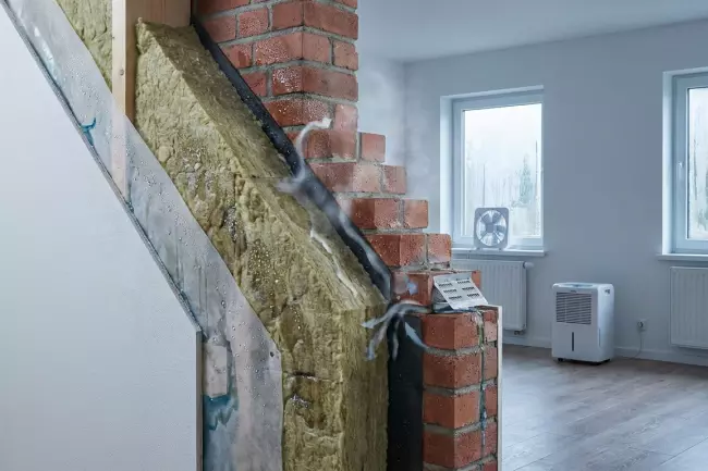 Медленная сушка намокшего утеплённого дома