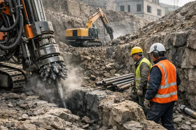 Бурение и прокладка коммуникаций в скальном грунте