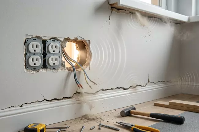 Герметизация розеток, стыков и примыканий стен