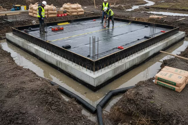 Фундамент бани при высоких грунтовых водах