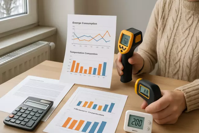 Проверка эффективности утепления и расхода отопления