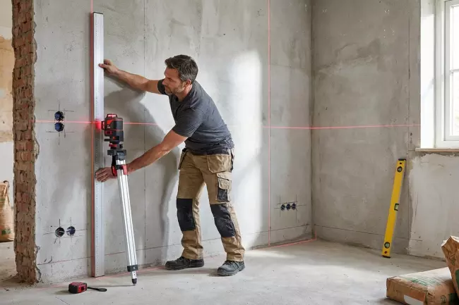 Проверка разметки стен перед отделкой