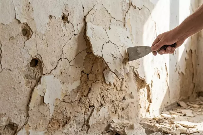Когда демонтаж отделки неизбежен при выравнивании стен
