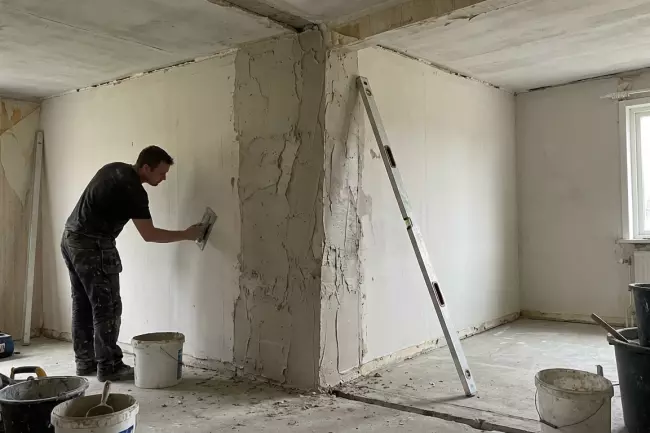 Исправление заваленных углов стен при ремонте