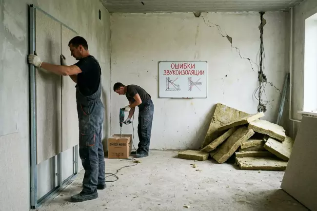 Ошибки монтажа звукоизоляции стен от соседей