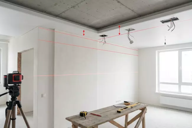 Расчёт высоты натяжного потолка после монтажа