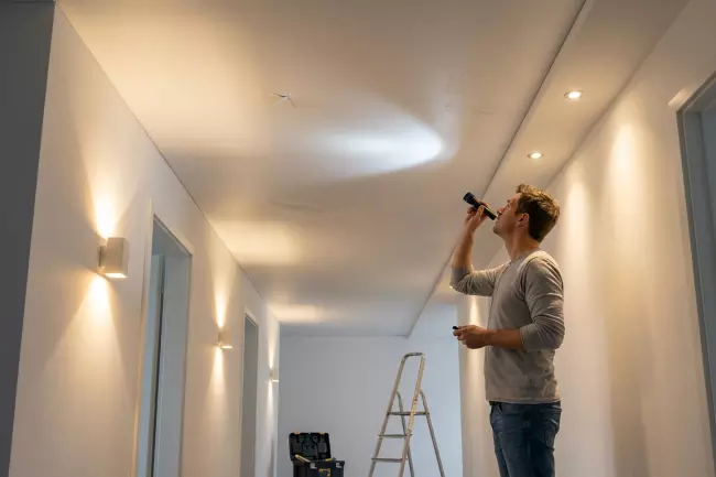 Ошибки монтажа натяжного потолка в коридоре