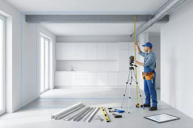 Расчёт высоты натяжного потолка после монтажа