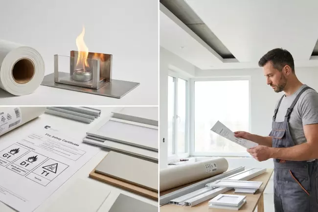 Пожарная безопасность натяжных потолков: класс горючести, дымообразование, токсичность