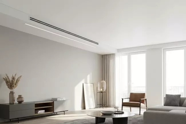 Скрытая вентиляция в натяжном потолке без потери высоты