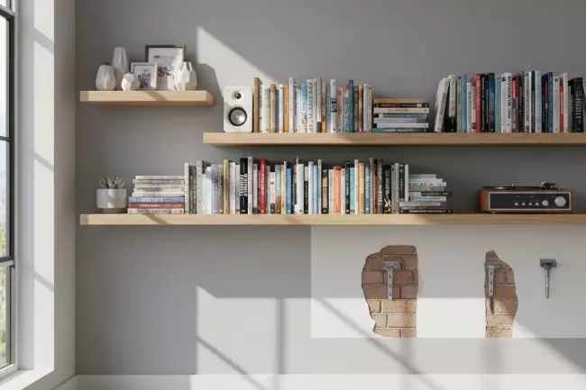 Выбор полок для книг и декора