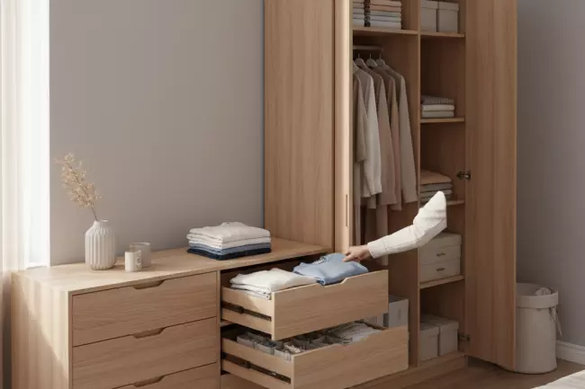 Комод или шкаф для хранения в спальне