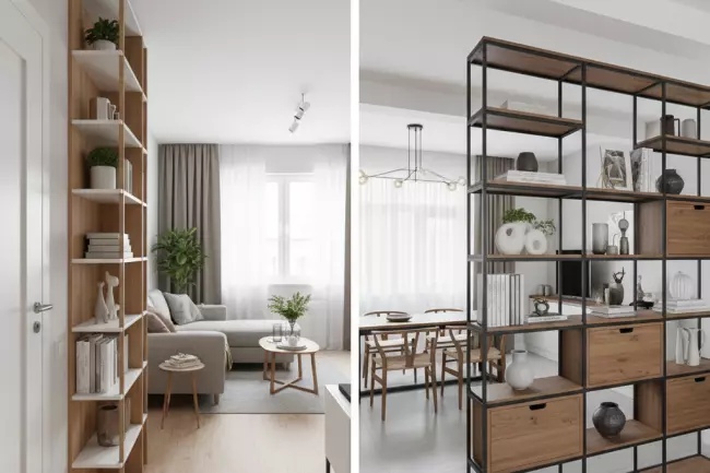 Выбор стеллажа по размеру комнаты