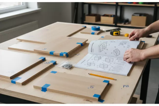 Чтение схемы сборки и разметка деталей