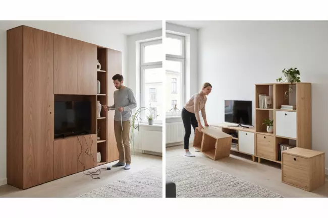 Разница корпусной и модульной мебели в гибкости