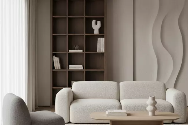 Нейтральная мебель: форма и фактура в интерьере