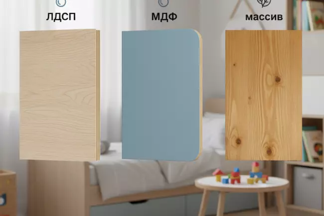 Безопасные материалы детской мебели: ЛДСП, МДФ, массив