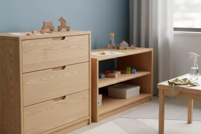 Материалы и покрытия мебели для детской комнаты