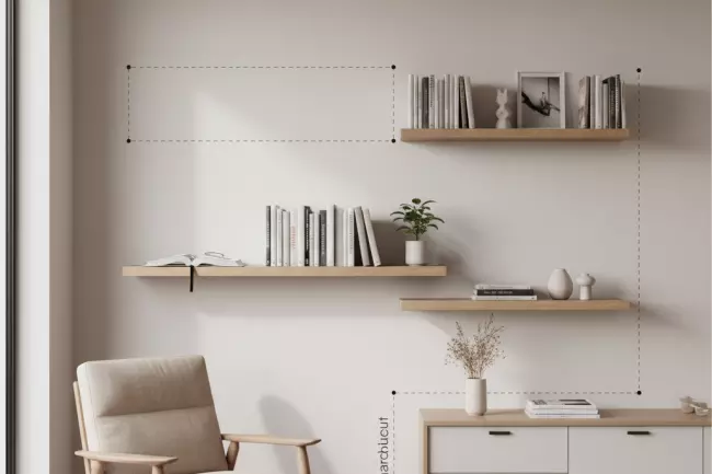 Выбор и расположение полок на стене