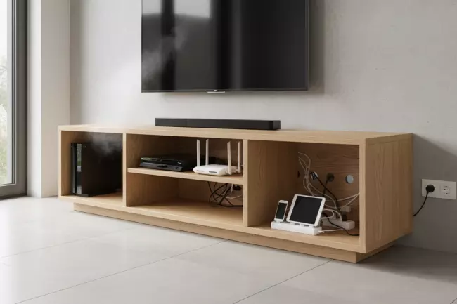 Размещение техники и вентиляция в тумбе