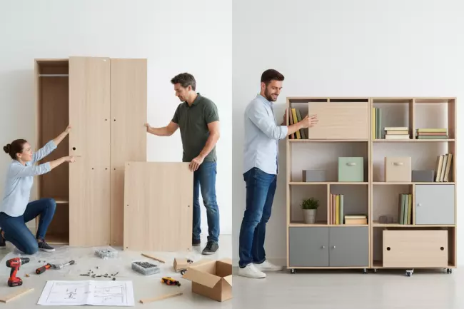 Сложность сборки и перестановки корпусной и модульной мебели