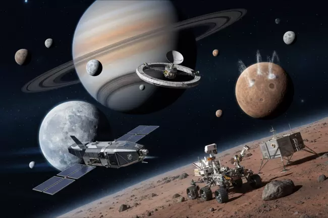 Исследование спутников планет космическими аппаратами