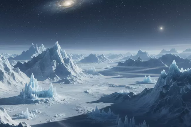 Толстый лед на далеких спутниках