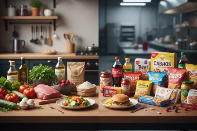 Различия натуральных и ультраобработанных продуктов