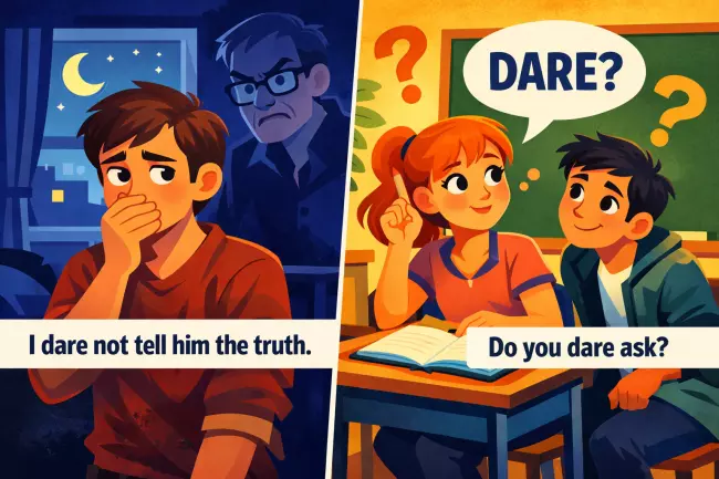 Модальный dare: вопросы и отрицания без to