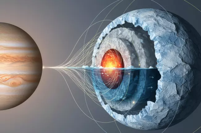 Внутреннее строение Ганимеда и магнитное поле