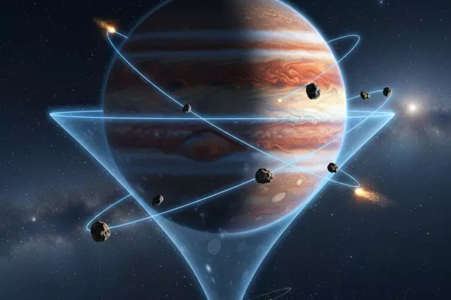 Гравитационный захват спутников массивными планетами