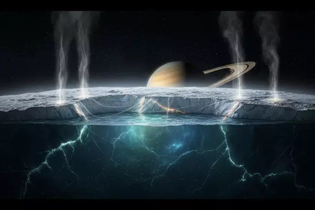 Гейзеры Энцелада и подледный океан