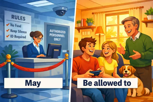 May vs be allowed to: formal permission differences