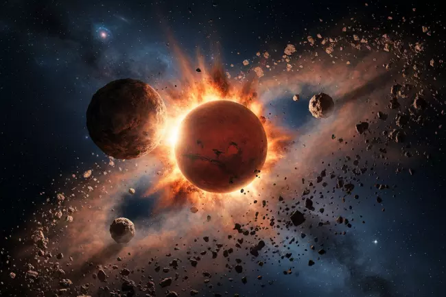 Гипотеза столкновения и образования спутников Марса