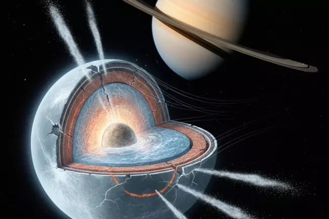 Приливный нагрев Энцелада и космические гейзеры