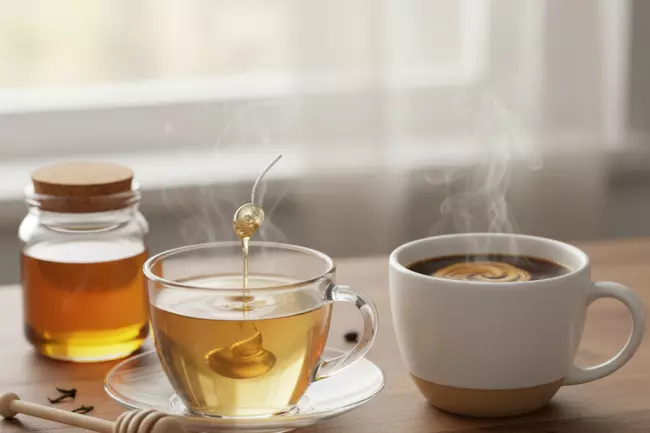 Мёд в тёплом чае и кофе: польза и вкус