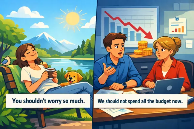 Отрицательные формы should: тон, советы, запреты